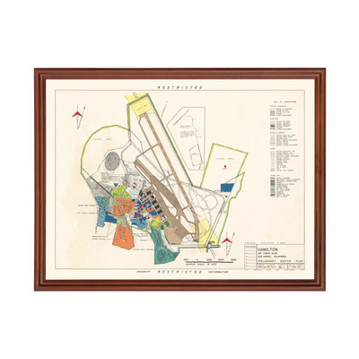 Old Map of Hamilton Air Force Base, CA 1951 - Vintage Hamilt