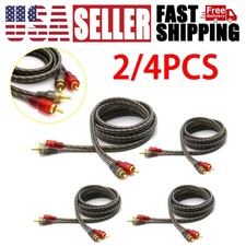 2/4PC 4ft RCA Cables 2 Channel Twisted Pair Shielded for Car Audio Amp Subwoofer