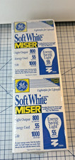 16 Vintage Soft White Light Bulbs Miser GE 55 Watt Original Package Incandescent
