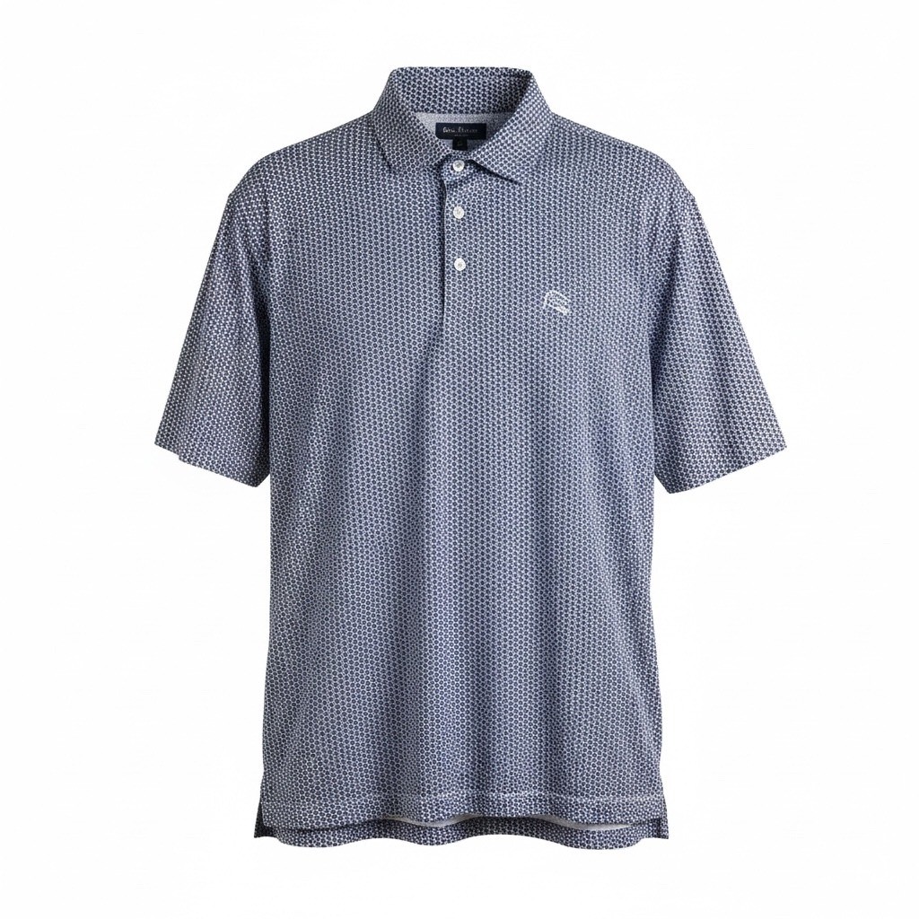 Rhoback Mens Texas State Pattern Performance Polo… - image 1