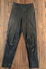 Firenze Santa Barbara Soft Genuine Leather Pants Vintage Size 6 Black High Rise