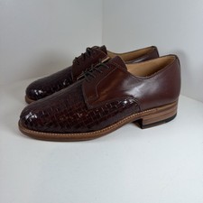 Size 4 Men’s - Sanders Oxford Brogues Basket Weave Shoes Brown Made In England 