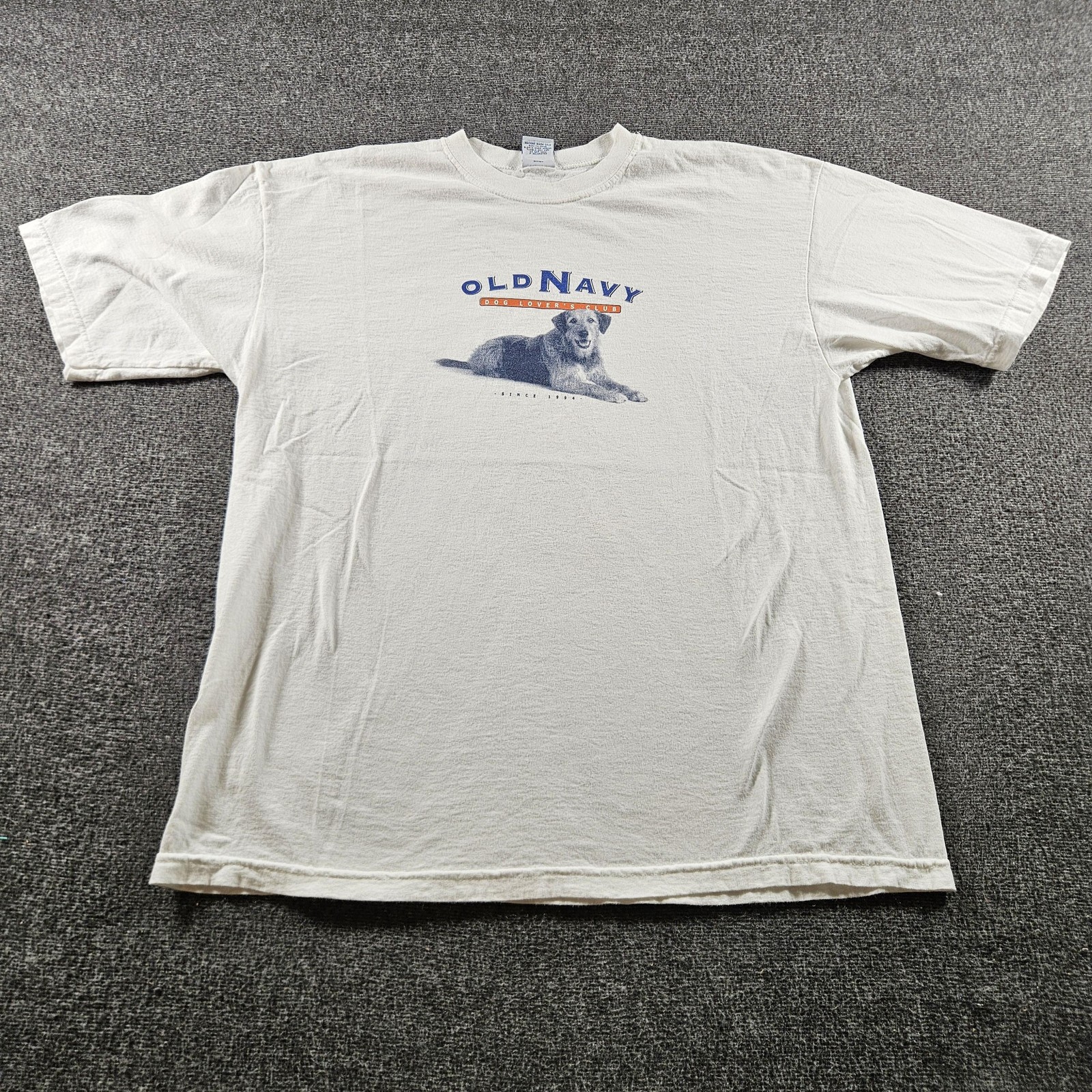 Vintage Old Navy Dog Lover's Club 90s White Graphic T-shirt Made In USA Size M