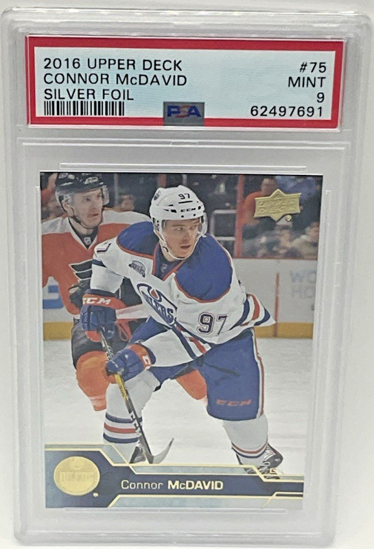 2016 UPPER DECK CONNOR MCDAVID SILVER FOIL #75 PSA 9