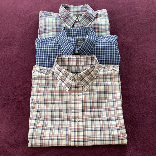 3 Stück Joseph A Bank Button Down Kurzarm Hemden XL Traditional Fit