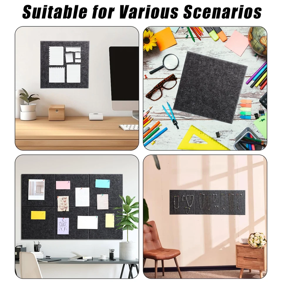 Large Cork Board 36" x 24", 6 Pack Felt Wall Tiles with 30 Pcs Pushpins,Bulletin - Image 2 of 4