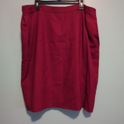 Nicole Summers 100% Wool Skirt Lined Women s Size 26 Red Vintage Pockets 