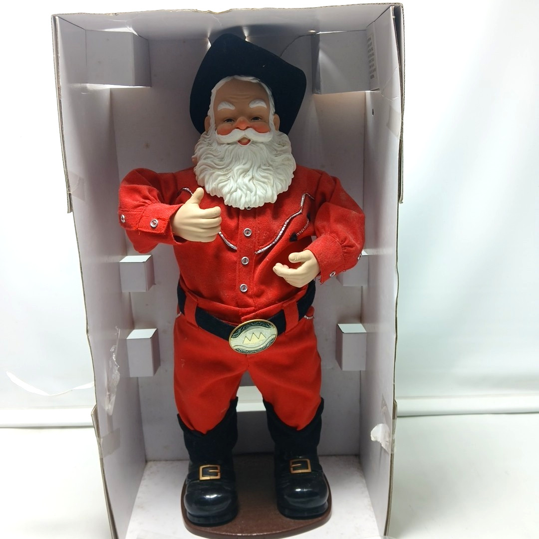 Holly Jolly Rock Santa Animated Dancing Cowboy Alan Jackson 1999 | TESTED WORKS 