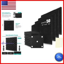Shipxinfuren 50 Pack Acoustic Foam Panels, 12"x12"x2" Egg Crate Sound Proof Foam