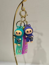 Labu.bu Keychain Set. Size 3” Cartoon Charm with Guitar Perfect For Purse/Keys.