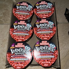 6 Cup Noodles Limited Edition Vampire Noodles Hot Garlic Chicken Flavor With Box