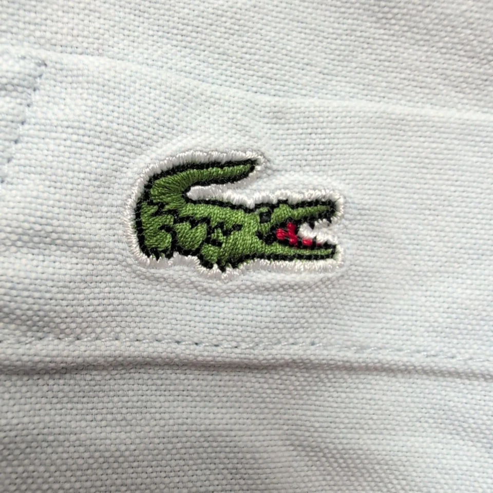 Chemise Lacoste 42 L Bleu Clair Regular Fit Logo Vert Coton manches longues - Photo 2/4