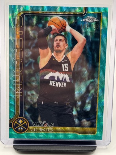 2025-26 Topps Chrome Update #12 Nikola Jokić Aqua Wave Refractor #/199