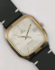 Omega Seamster White Tapestry Dial Square Shape Mens Quartz Watch 1980's