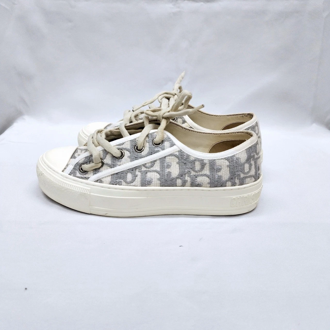 Baskets Christian Dior obliques en coton brodé Walk n Dior KCK211OBE S33G