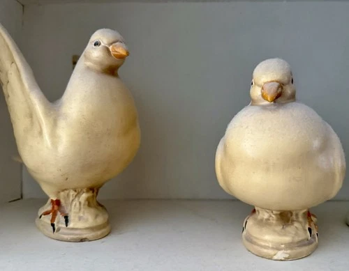 Pair Royal Haeger Mourning Doves Life Size Ivory Finish