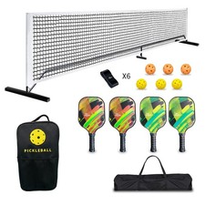 Pickleball Paddles Set of 4 Player Fiberglass Pickleball Racket With Net Systerm