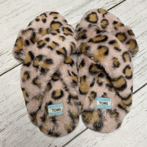 Toms Susie Faux Fur Pink Cheetah Cross Slip On Slippers Size 9 | eBay