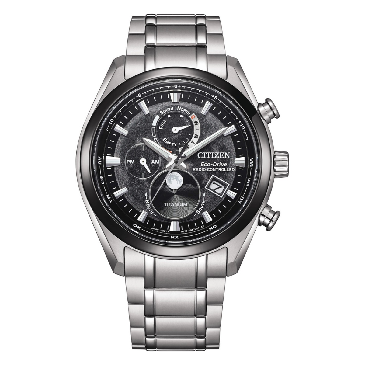 Citizen Watch Moonphase radio-controlled TSUKIYOMI titanium Black BY1018-80E