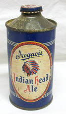 Vintage Iroquois Indian Head Ale Low Profile Cone Top Beer Can w/Cap Buffalo, NY