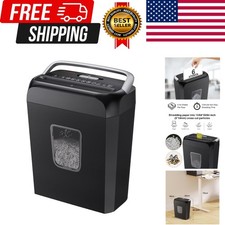 Paper Shredder for Home Use, 3.4 Gal Wastebasket, 6 Sheet Crosscut Paper Cred...