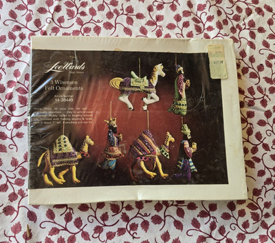 1972 Vtg Lee Wards Three Wisemen w/ Camels & Horse Felt Ornament Complete Kit