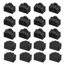 Silicone Ethernet Hub Port RJ45 Anti-Dust Stopper Cap Cover Black 20pcs