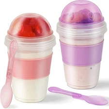 Freshmage Yogurt Parfait Cups 2-Pack, 20oz Reusable Breakfast Containers