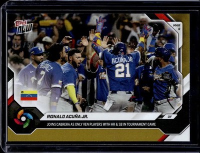 2026 Topps Now World Baseball Classic #WB19 Ronald Acuña Jr. Gold Foil 1/50 WBC