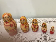 A Set Of Traditional Russian Nesting Dolls