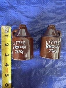 Little Brown Jug Salt And Pepper Shakers Vintage Made in Japan
