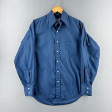 Vintage 60s Penneys Towncraft Shirt Mens Fits Medium 22x31 Blue Button Pennprest