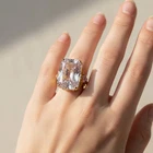 24K Gold 925 Sterling Silver Rings Twinkling Soft Pink Kunzite 25.85Ct Size 6.25