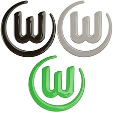 VfL Wolfsburg Aufkleber 3D Logo schwarz silbe...