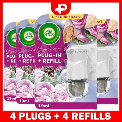 Air Wick Plug In Lufterfrischer Set Ätherische Öle Cosy Cottage 19ml 4er Pack