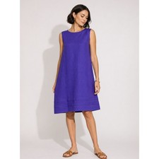FLAX Linen Shift Dress A-Line Royal Purple Capsule European Travel Ready