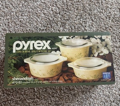 *NEW in Box!* - Pyrex 3-Piece Shenandoah 470-80 Casserole Set