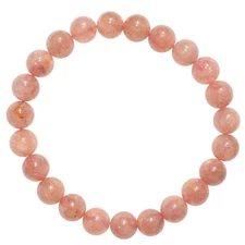 CHARGED Natural Strawberry Quartz Crystal 6mm Bracelet + Selenite Heart
