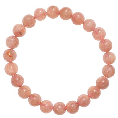 CHARGED Natural Strawberry Quartz Crystal 6mm Bracelet + Selenite Heart