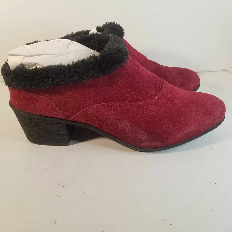 Zapato Botín Mula Sporto Nan Cuero Vino Gamuza y Piel Sintética Negro Talla 10W Foto 3 de 4