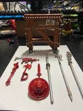 MOTU Classics Weapon Rack & Great Unrest Weapons Pak Mattel LOOSE JC