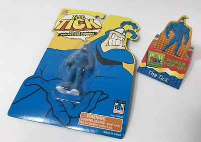 1994 The Tick Collectible Action Figure & Pop Up Card Fox Kids Network Bandai