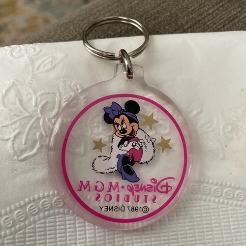 Disney MGM Studios Acrylic Lucite Keychain 1987 Keyring Minnie Mouse Vintage - Picture 2 of 2