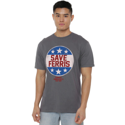 Ferris Bueller Save Ferris Badge T-Shirt S-2XL, anthrazit