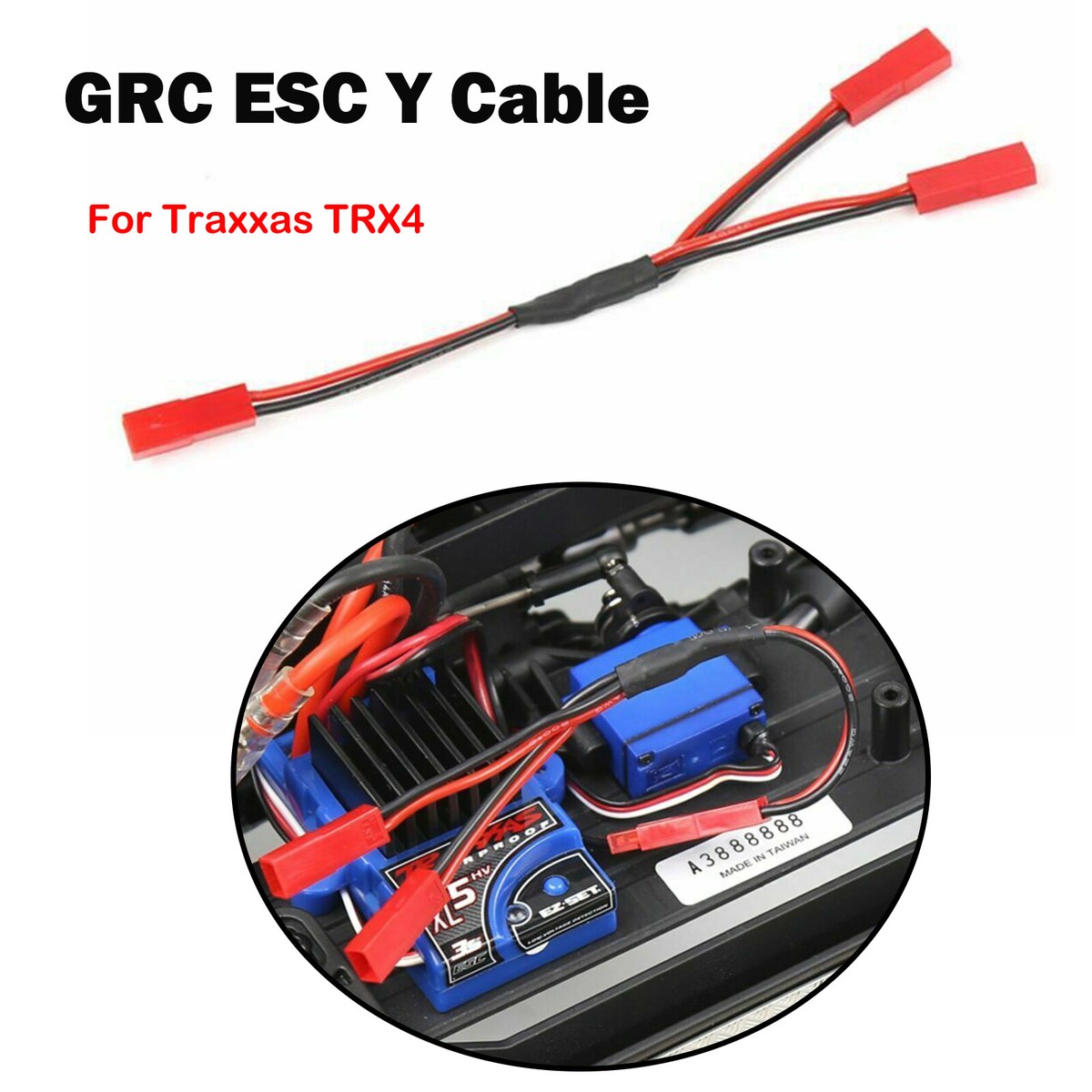 For 1/10 Traxxas TRX-4 RC Crawler Car GRC ESC Y Cable Cord Power Supply Y  Wire | eBay