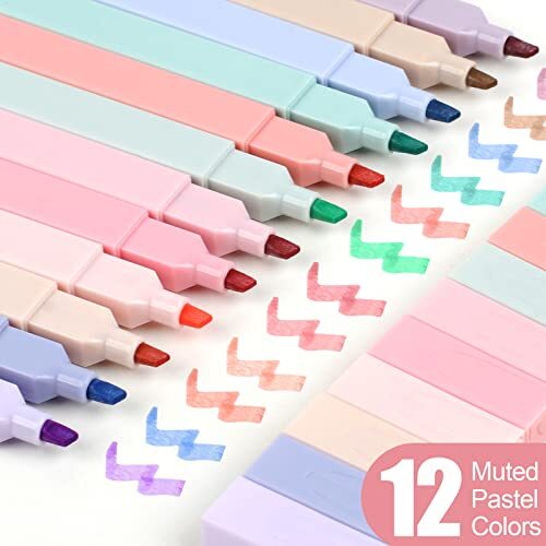 12 Pcs Aesthetic Pastel Highlighter Pens Bible Markers for Journaling Office