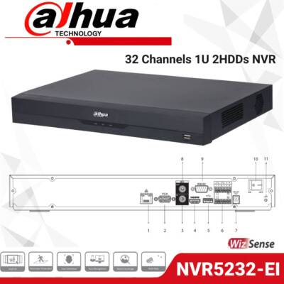 Dahua NVR5232-EI 32CH 2SATA NVR SMD+ Gesichtserkennung Netzwerk Video Recorder