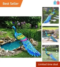 Weather-Proof Peacock Sculpture - Ideal for Mother's Day & Garden Themes