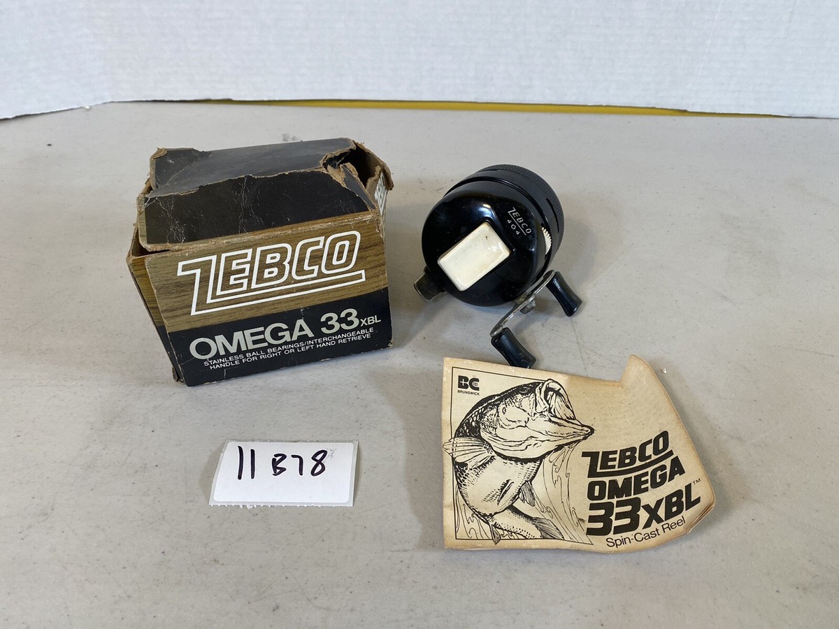 okano Zebco Omega 33XBL box only + stainless 404 fishing Spin-Cast Reel