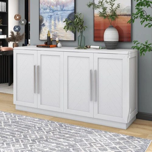 Sideboard with 4 Doors Large Storage Space Buffet Cabinet with